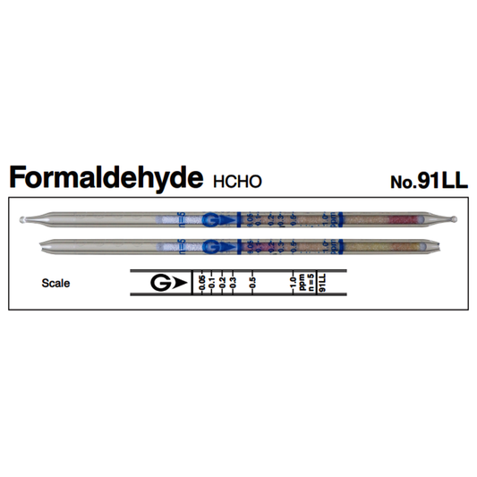 Gastec™ Glass Formaldehyde Extra Low Range Detector Tube, Yellowish Brown To Reddish Brown Color Change