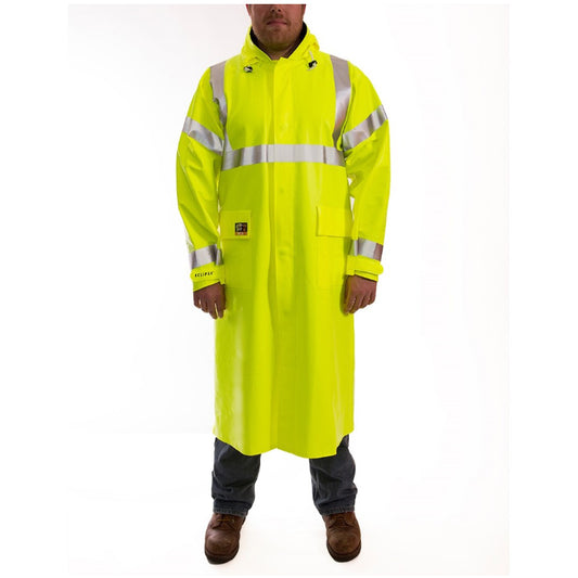 Tingley Small Hi-Viz Green/Yellow 48" Eclipse™ PVC And Nomex® Rain Coat