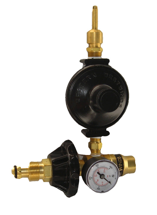 Western 38 - 85 psi Economy Foil Balloon Inflator With Tapered Foil Valve, Contents Gauge And Hand Tight Connection, CGA-580 Inlet Fitting