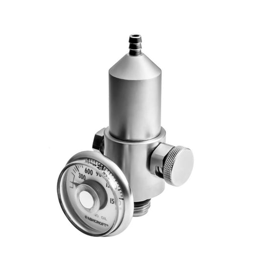 Airgas® Single Stage 1000 psi Brass Plated Non-Corrosive Cylinder Regulator With Valve CGA-C10 (0.3 lpm Preset Flow)