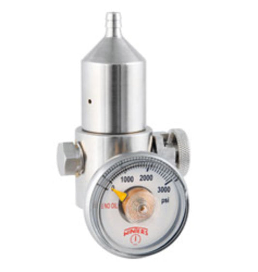 Airgas® Single Stage 3000 psi Brass Plated Non-Corrosive Cylinder Regulator With Valve CGA-C-10 (0.5 lpm Preset Flow)