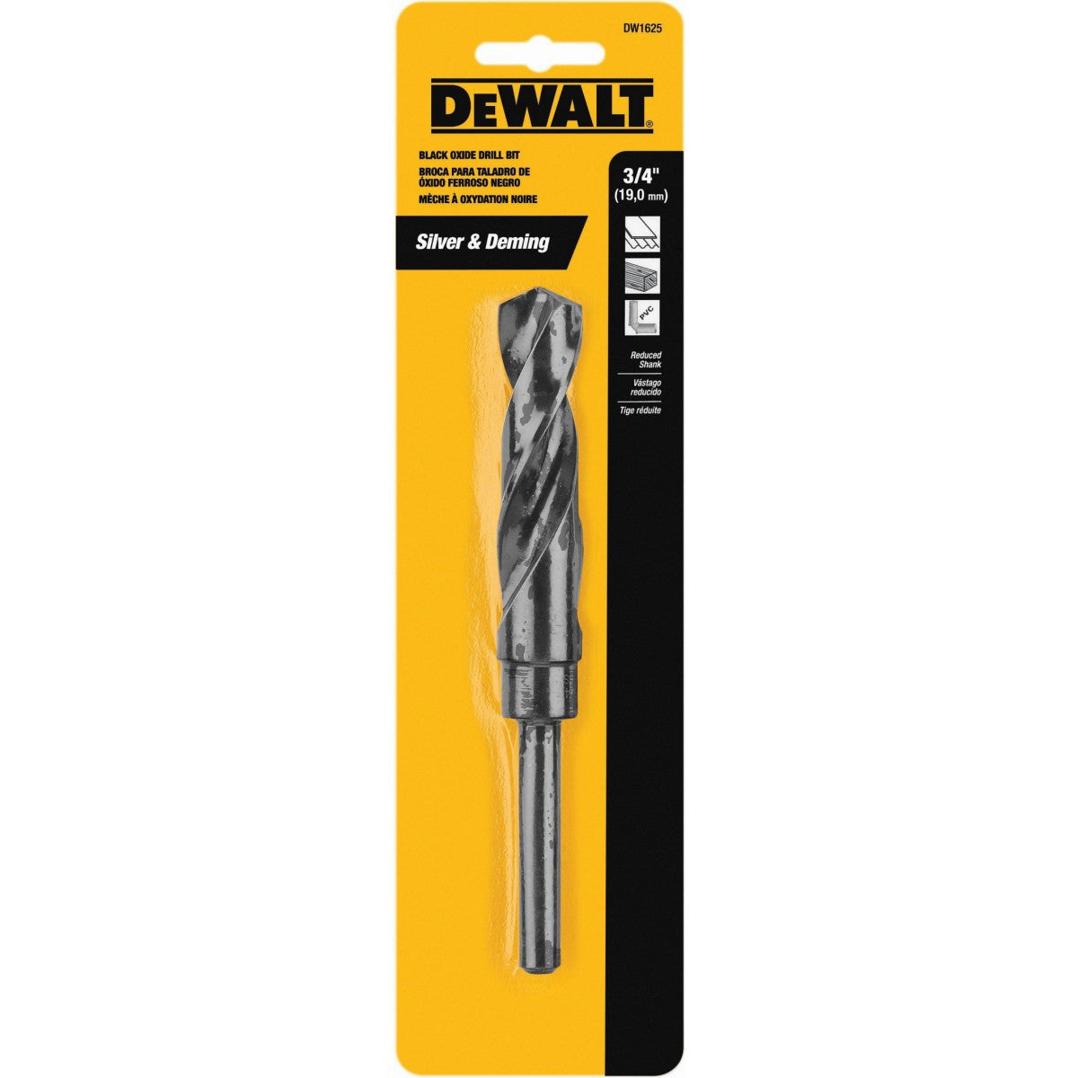 DeWALT DW1625  3/4" Silver & Deming Black Oxide Reduced Shank Drill Bit
